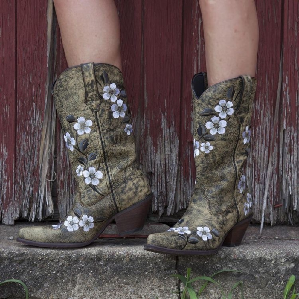 Durango Women's Crush Floral Flower Western Cowboy Cowgirl Boots